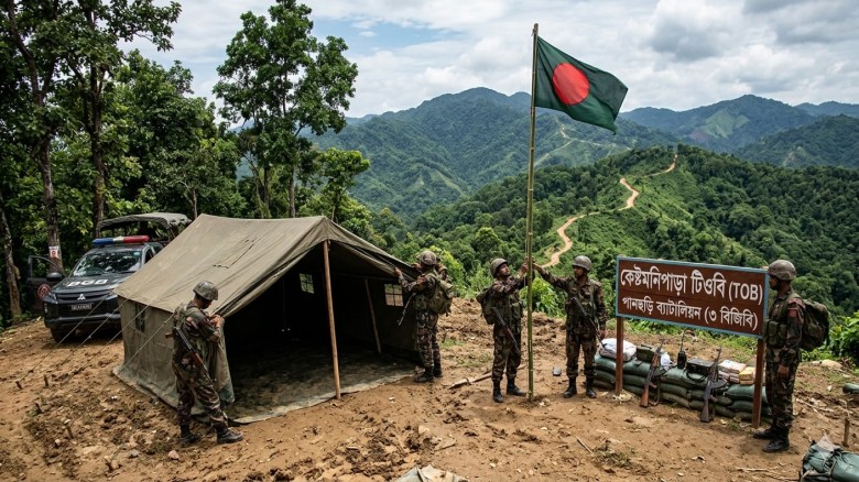 সীমান্ত অপরাধ ও পাহাড়ি সন্ত্রাস দমনে কেষ্টমনিপাড়ায় বিজিবি’র 